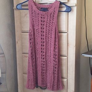American Eagle pink woven tank